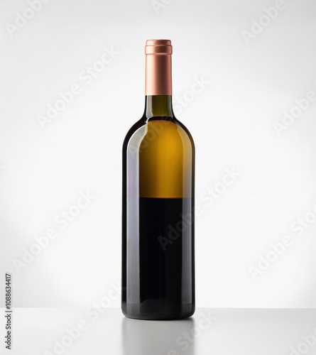 bottle of wine on white background