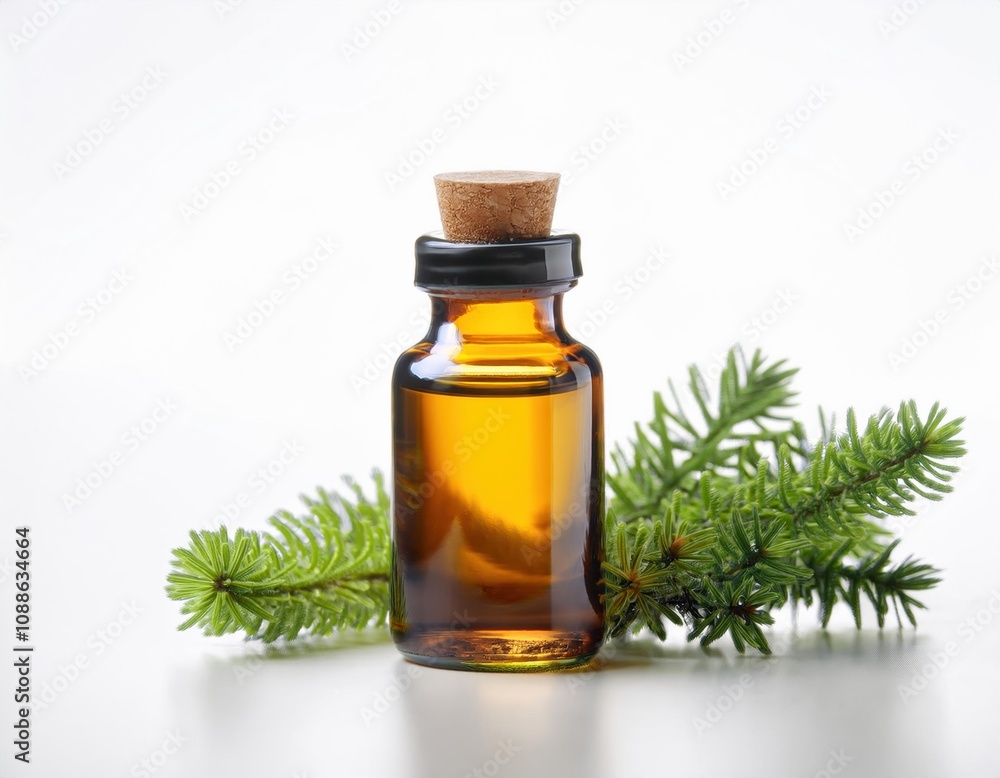 herbal tincture in a small bottle on white background herbal tincture in a small bottle on white background