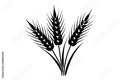 Sheaves of Wheat | isolated silhouette vector illustration on white background