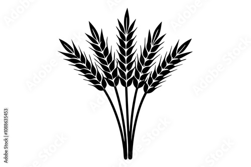 Sheaves of Wheat | isolated silhouette vector illustration on white background