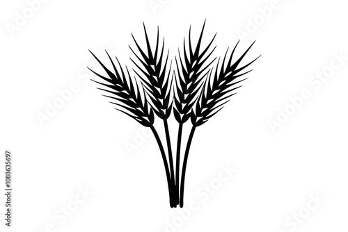 Sheaves of Wheat | isolated silhouette vector illustration on white background