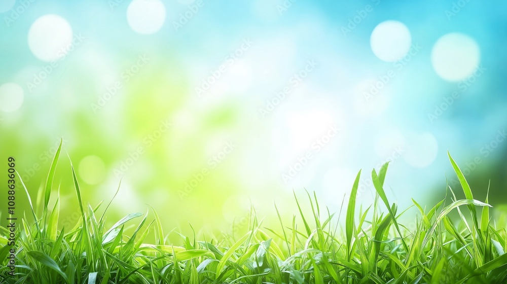 Green field under blue sky. Beauty nature background. Spring nature background Green field under blue sky. Beauty nature background. Spring nature background