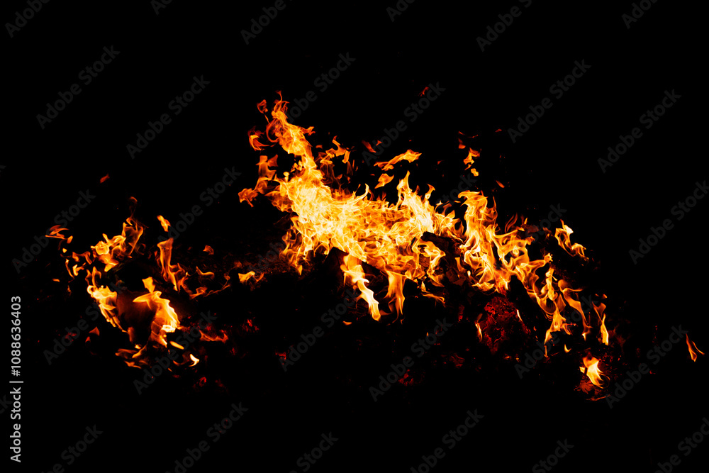 Flames with black background for graphic design. Flames with black background for graphic design.