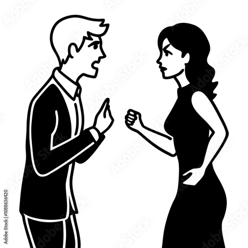 arguing couple silhouette-