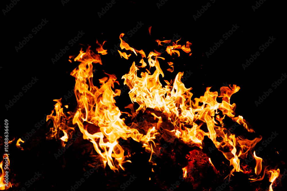 Flames with black background for graphic design. Flames with black background for graphic design.