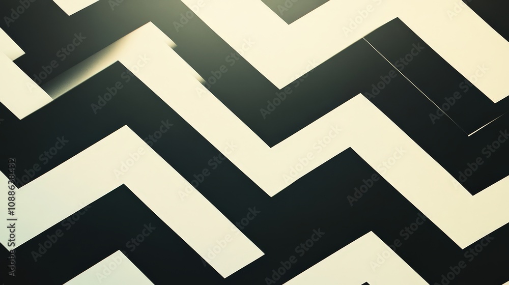 The zigzag shape creates a dynamic sense of energy and movement. The zigzag shape creates a dynamic sense of energy and movement.
