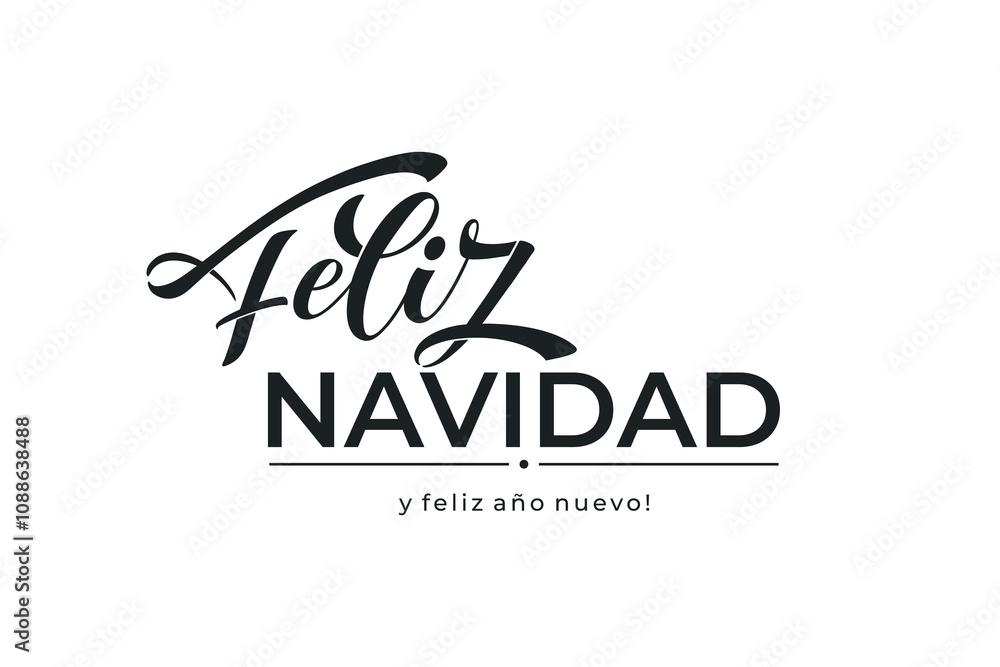 Feliz Navidad spanish Merry Christmas Modern calligraphy lettering on sticker for season greetings. Vector background Feliz Navidad spanish Merry Christmas Modern calligraphy lettering on sticker for season greetings. Vector background