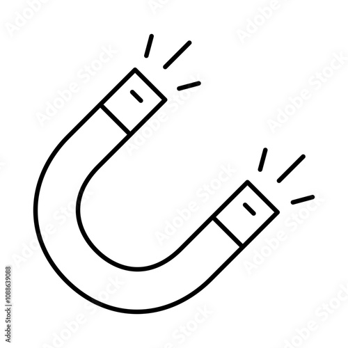 Magnet Line Icon. Digital Marketing Icon Editable Stroke Vector Illustration