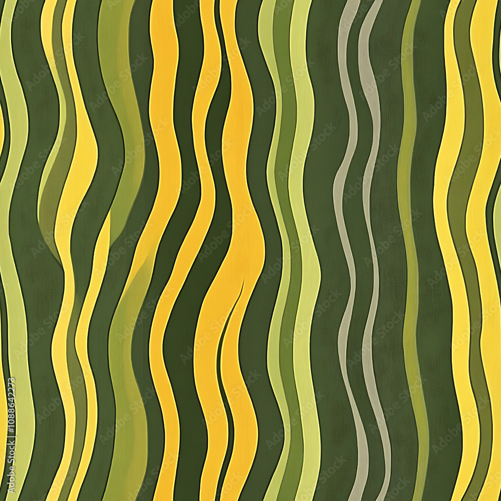 Vibrant wavy pattern with yellow and green tones creating a lively design Vibrant wavy pattern with yellow and green tones creating a lively design