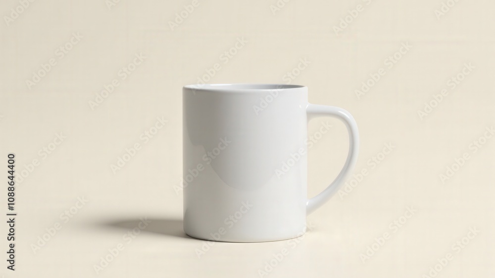 Obraz premium A modern photorealistic mug mockup showcasing a ceramic mug with a smooth surface, perfect for branding.