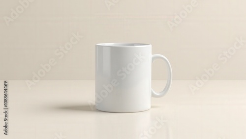 A detailed smooth mug mockup showcasing a ceramic mug with a glossy surface, perfect for branding.