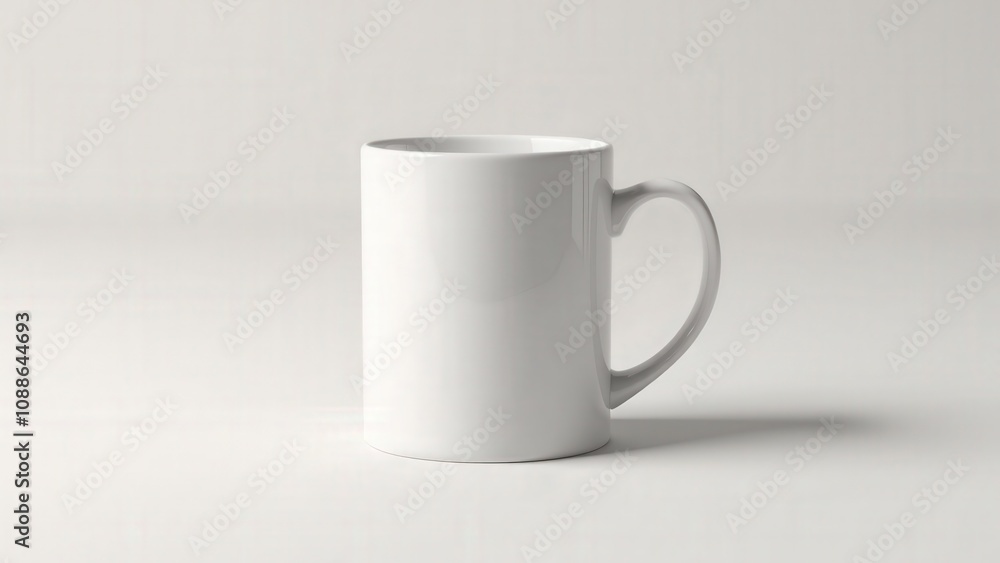 Fototapeta premium A stylish high-quality mug mockup showcasing a ceramic mug with a glossy finish for branding.