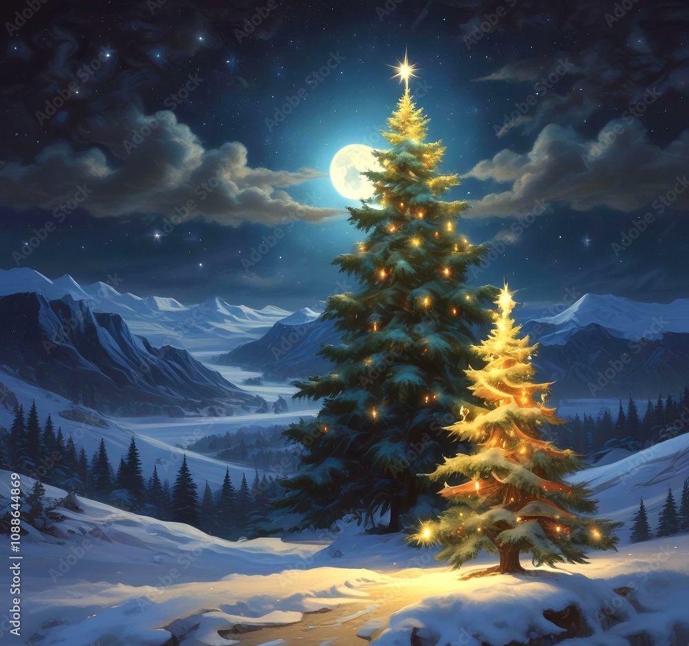 Illustration of Christmas tree with decoration. Illustration of Christmas tree with decoration.
