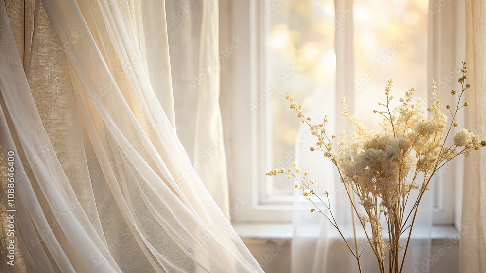 Elegant soft textures and light interplay create a minimalist curtain, enhancing interior design with simplicity and sophistication, perfect for serene living spaces. Elegant soft textures and light interplay create a minimalist curtain, enhancing interior design with simplicity and sophistication, perfect for serene living spaces.