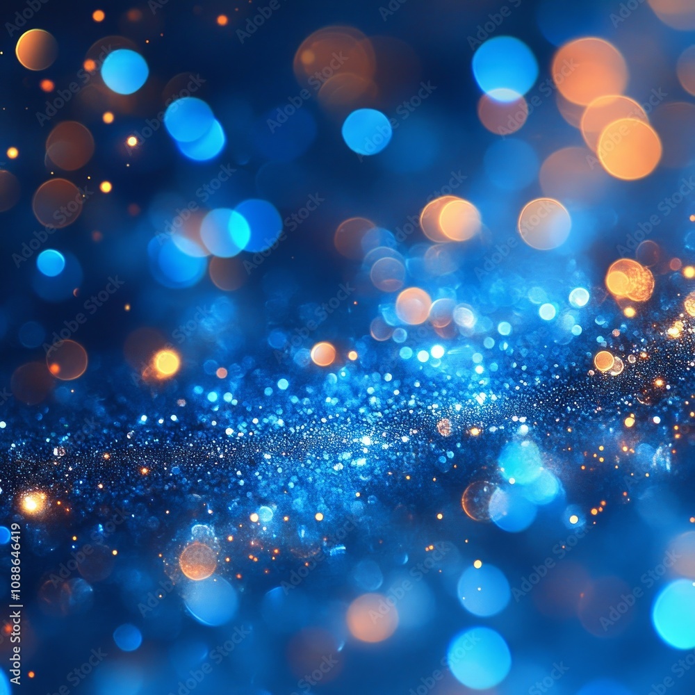 Blurred blue and silver glitter lights creating festive bokeh for christmas or holiday greeting card background Blurred blue and silver glitter lights creating festive bokeh for christmas or holiday greeting card background