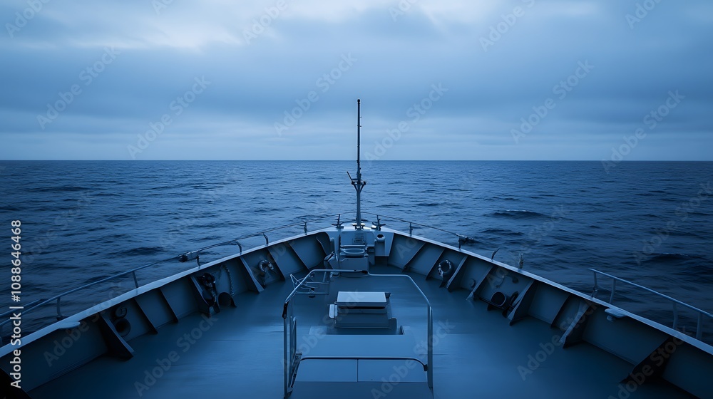 Obraz premium Naval patrol boats cruising through the open sea, maintaining security and vigilance in international waters, symbolizing maritime defense and global cooperation.