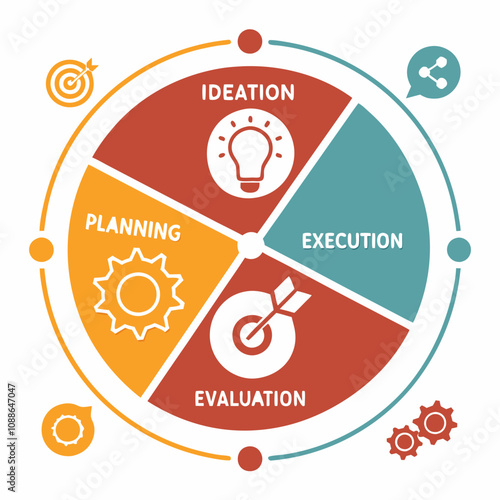 Vector infographic template shows business concept design with flat icons for web communication diagram