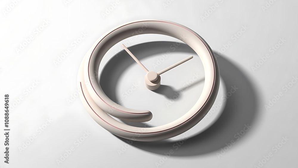 3d minimal time management concept. clock redering concept 3d minimal time management concept. clock redering concept