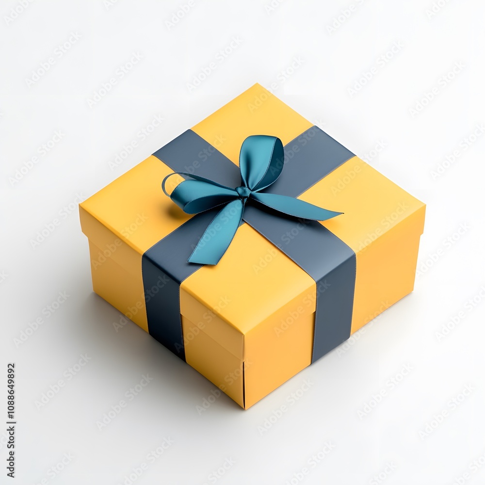 yellow and blue color presents, gift, box, generation AI yellow and blue color presents, gift, box, generation AI