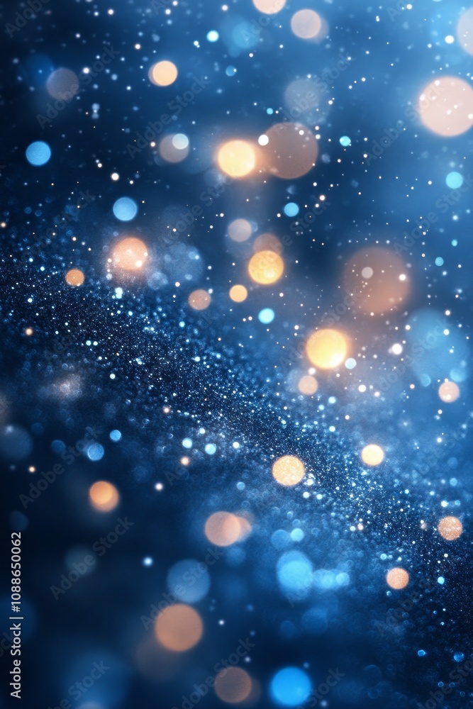Silver cold blue bokeh background with sparkling glitter and defocused lights, perfect for festive projects Silver cold blue bokeh background with sparkling glitter and defocused lights, perfect for festive projects