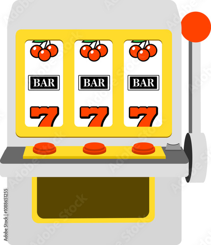 スロットマシンのイラスト　BAR揃い