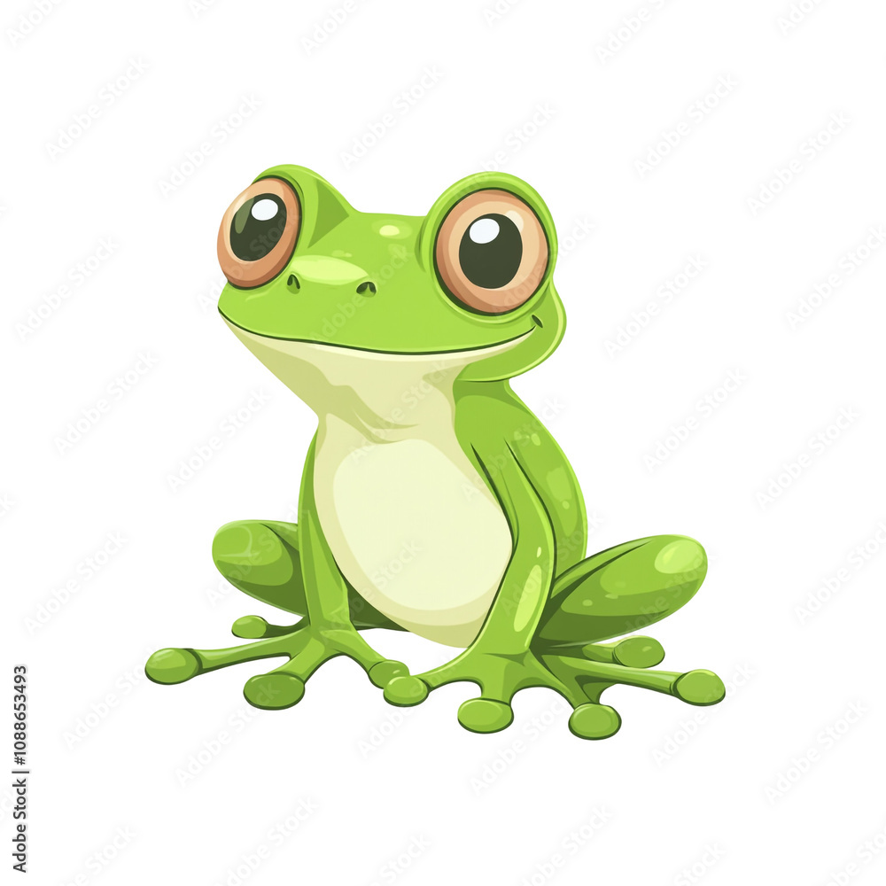 Cute Green Frog Cartoon Cute Green Frog Cartoon