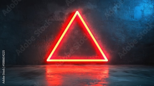 Alert notification for code hacking attempt with warning triangle symbol digital workspace graphic design modern environment creative viewpoint security awareness concept