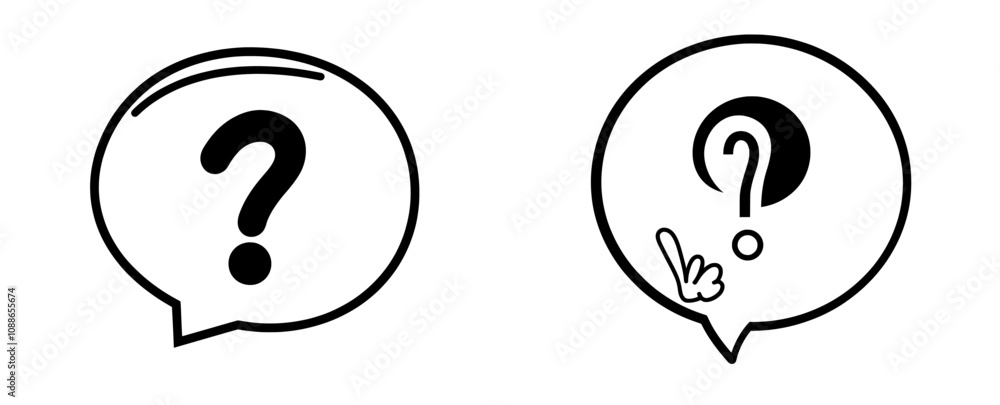 Modern question mark icon. FAQ symbol. Help speech bubble sign. Quality design elements. Classic style.