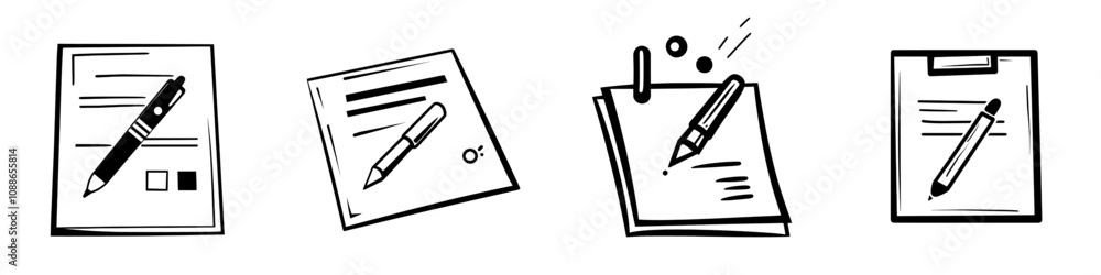 The pen signing a contract line art icon is suitable for business apps and websites The pen signing a contract line art icon is suitable for business apps and websites