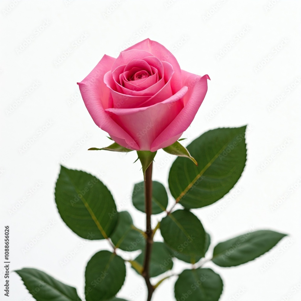 Fototapeta premium Pink rose isolated on white background