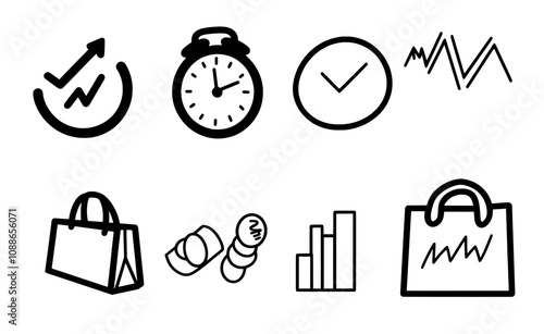 This finance icon set includes an icon for Online accounting, Payment, Payment methods. It also includes icons for Loyalty points, Currency exchange, Loan percent symbols. It also includes a