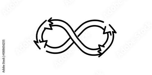 An illustration of a circular arrow symbol for a green corporate business and recycling. Modern graphic illustration depicting a circular economy icon.