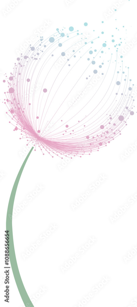Abstract dandelion flower over white background Abstract dandelion flower over white background