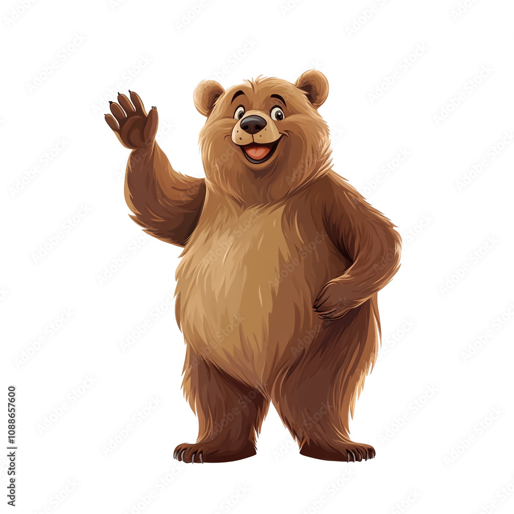 A Friendly Brown Bear Waving Hello A Friendly Brown Bear Waving Hello