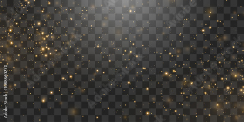 Vector magical light dust, dusty shine. Flying particles of light png