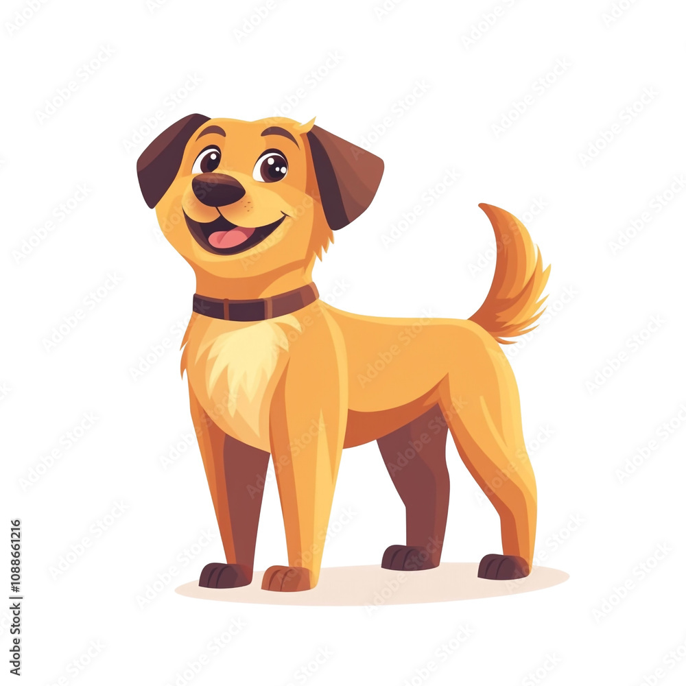 Fototapeta premium Happy Dog Cartoon Illustration