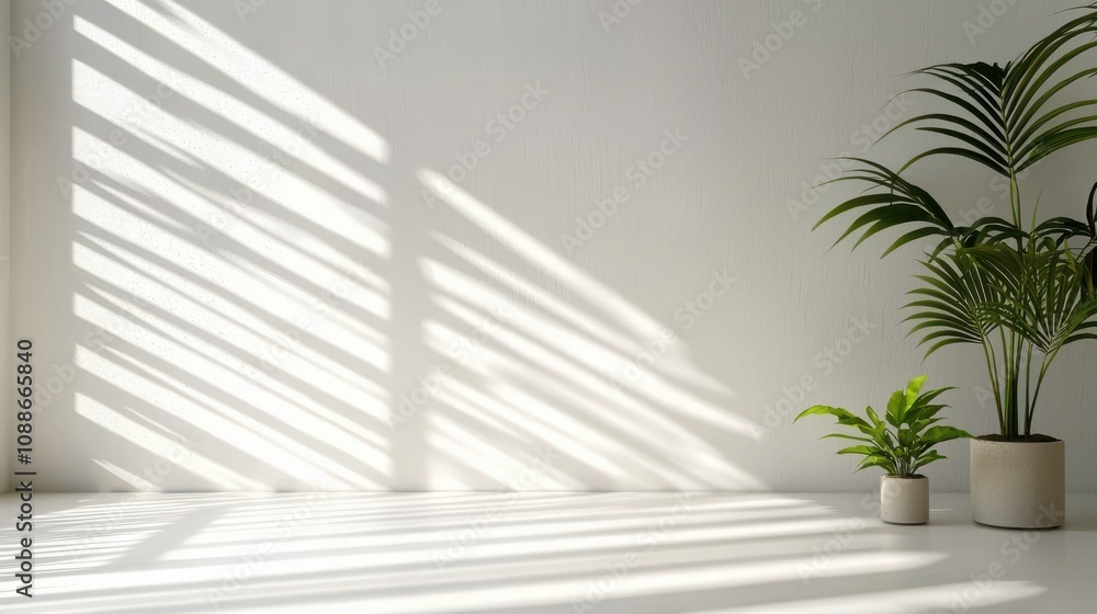 Obraz premium Soft Light and Shadows on White Textured Background