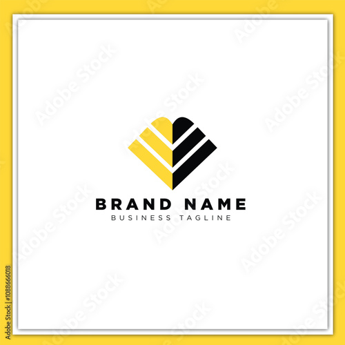 creative clothing letter v heart logo design