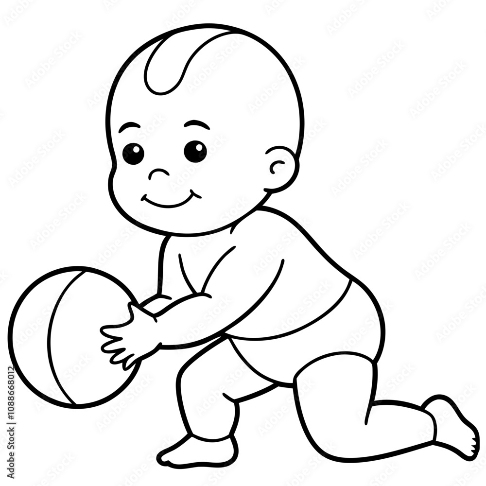 cute baby playing ball cute baby playing ball