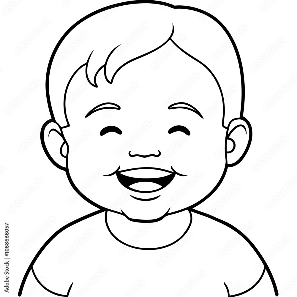 Obraz premium cute baby boy showing his teeth