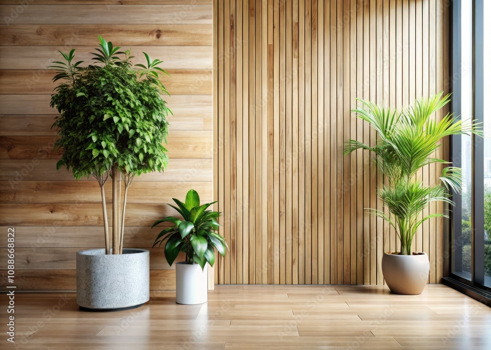 A vibrant modern interior features a potted plant amid stylish wooden walls, creating an inviting atmosphere filled with natural light and contemporary elegance. A vibrant modern interior features a potted plant amid stylish wooden walls, creating an inviting atmosphere filled with natural light and contemporary elegance.