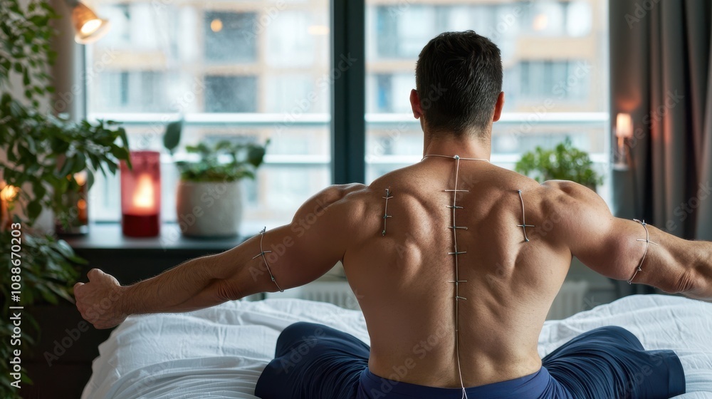Obraz premium Relaxing Acupuncture Session for Wellness