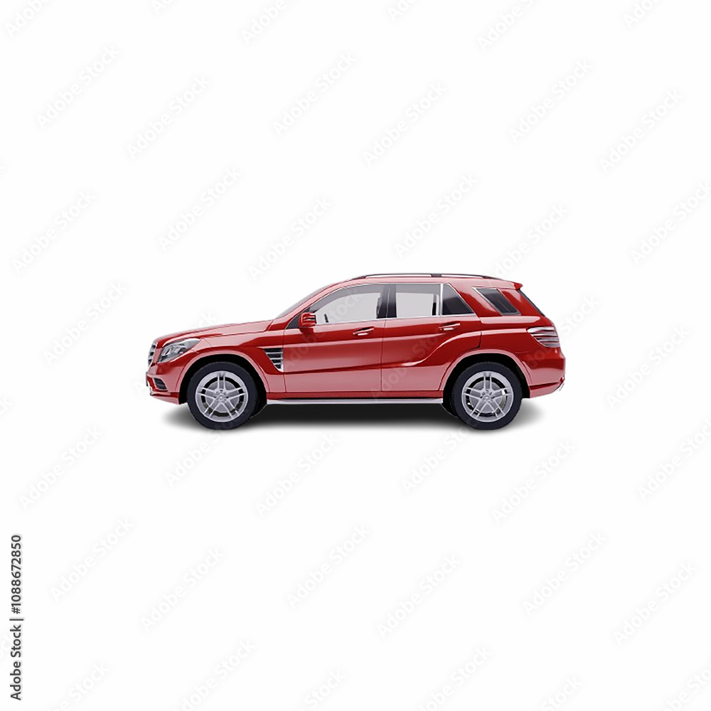 Realistic vector red car isolated in transparent background, in front isometric view. Realistic vector red car isolated in transparent background, in front isometric view.