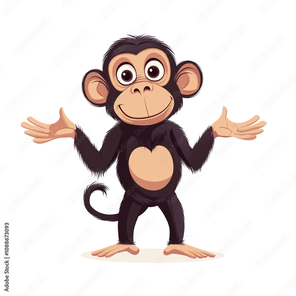 Obraz premium Cute Cartoon Monkey Illustration