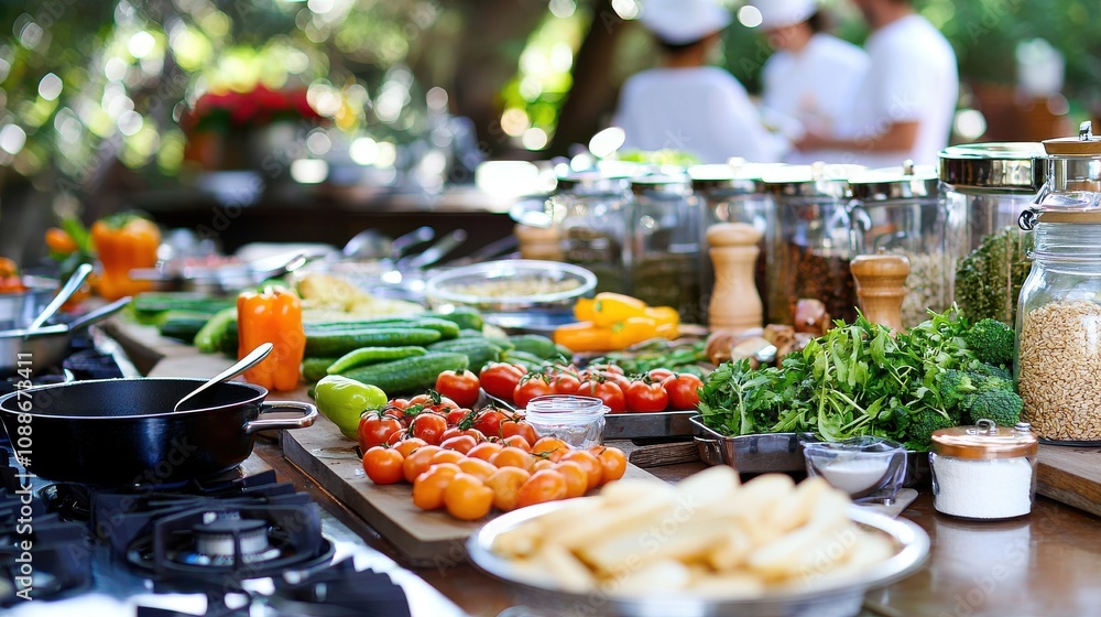 Fresh Ingredients for a Healthy Cooking Retreat