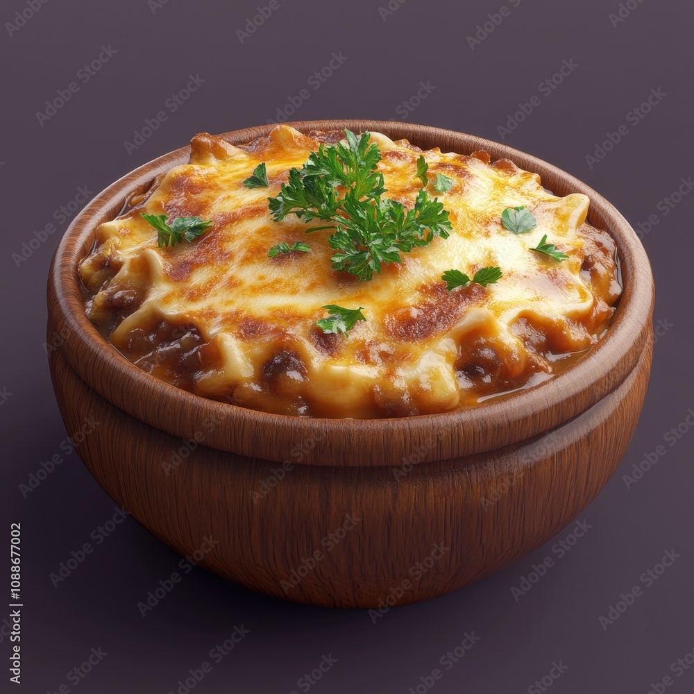Hearty and Comforting Baked Beans Casserole in a Wooden Bowl Hearty and Comforting Baked Beans Casserole in a Wooden Bowl