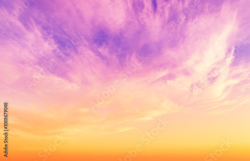 Obraz na płótnie Colorful cloudy sky at sunset. Gradient color. Sky texture. Abstract nature background w salonie