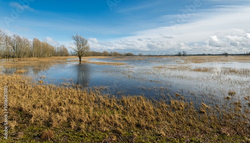 flooded plains, AI generated