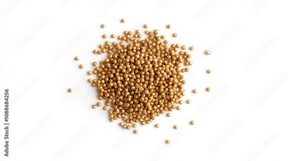 Golden Glitter Stars on White Background, a vibrant flat lay design featuring sparkling gold stars ideal for festive decorations, invitations, and creative projects. Golden Glitter Stars on White Background, a vibrant flat lay design featuring sparkling gold stars ideal for festive decorations, invitations, and creative projects.