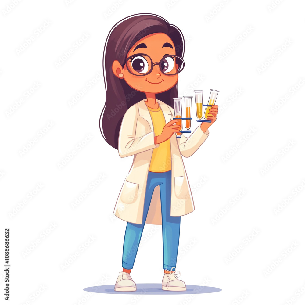 Young Scientist Holding Test Tubes Young Scientist Holding Test Tubes